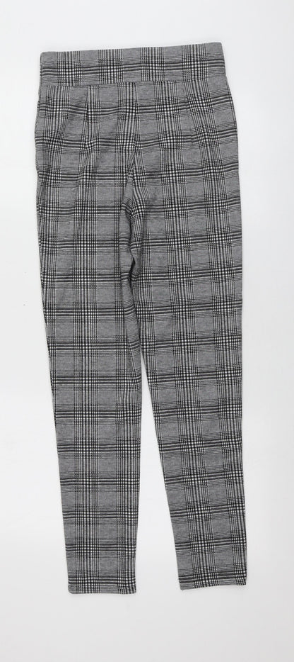 Stardivarius Womens Grey Plaid Polyester Trousers  Size M L27 in Regular
