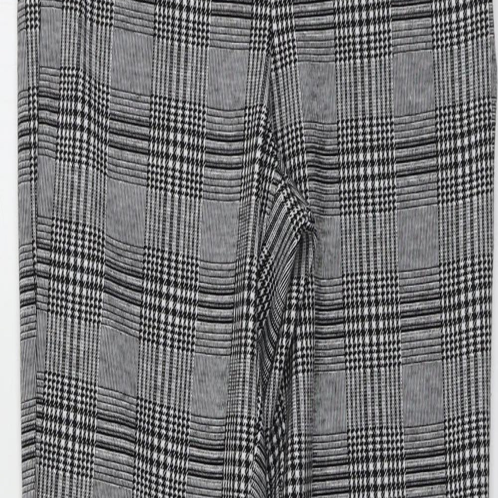 Stardivarius Womens Grey Plaid Polyester Trousers  Size M L27 in Regular