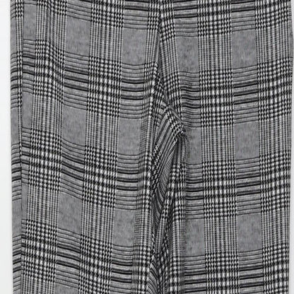 Stardivarius Womens Grey Plaid Polyester Trousers  Size M L27 in Regular