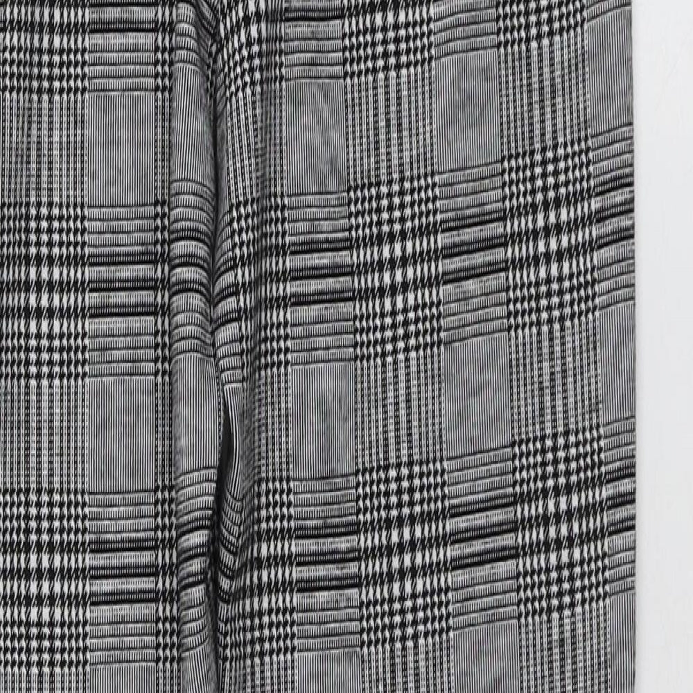 Stardivarius Womens Grey Plaid Polyester Trousers  Size M L27 in Regular