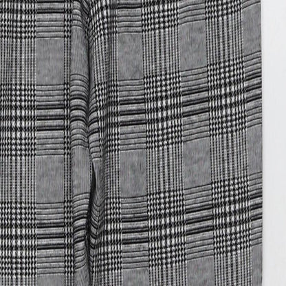 Stardivarius Womens Grey Plaid Polyester Trousers  Size M L27 in Regular