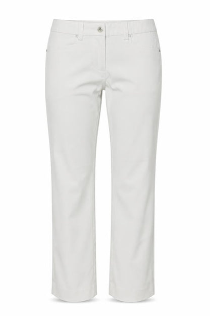 Abacus Womens White  Polyester Trousers  Size 4 L31 in Regular