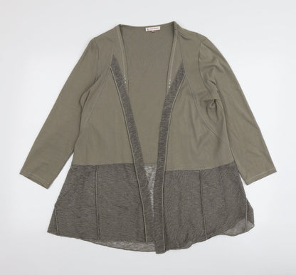 Kalisson Womens Green V-Neck  Polyester Cardigan Jumper Size XL