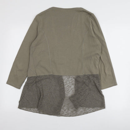 Kalisson Womens Green V-Neck  Polyester Cardigan Jumper Size XL