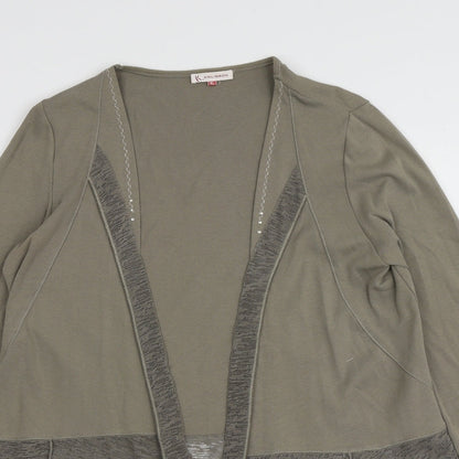 Kalisson Womens Green V-Neck  Polyester Cardigan Jumper Size XL