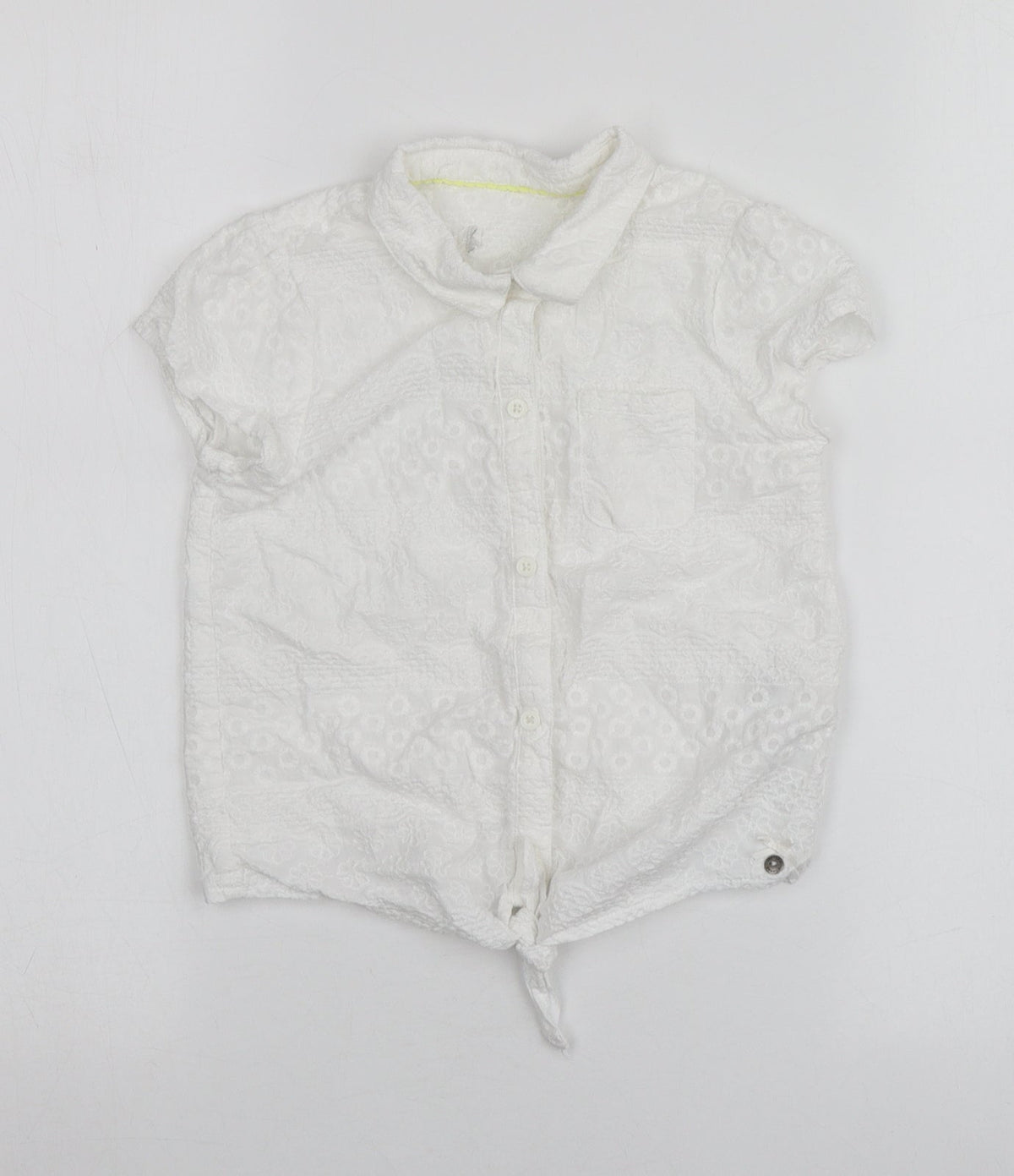 Debenhams Girls White  Cotton Basic Button-Up Size 9 Years Collared