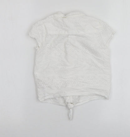 Debenhams Girls White  Cotton Basic Button-Up Size 9 Years Collared