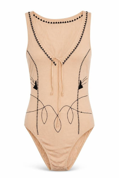 Sacred Hawk Womens Pink Geometric Cotton Bodysuit One-Piece Size S