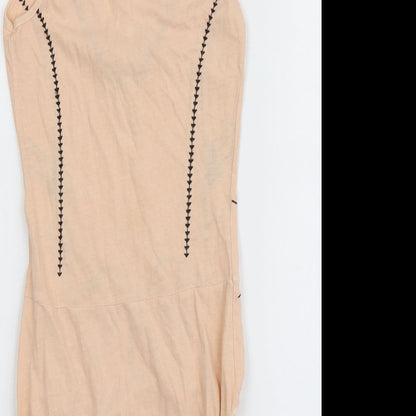Sacred Hawk Womens Pink Geometric Cotton Bodysuit One-Piece Size S