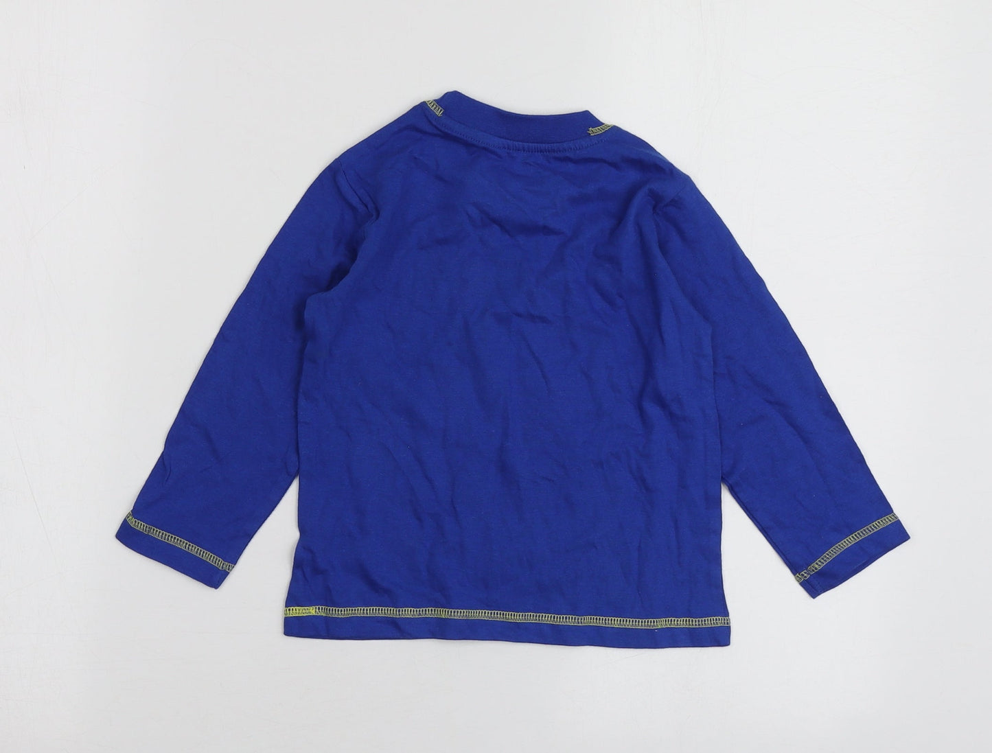 Studio Boys Blue Geometric 100% Cotton Basic T-Shirt Size 2 Years Round Neck