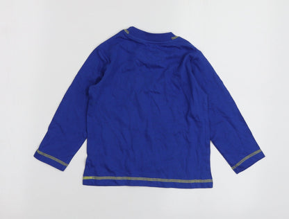 Studio Boys Blue Geometric 100% Cotton Basic T-Shirt Size 2 Years Round Neck