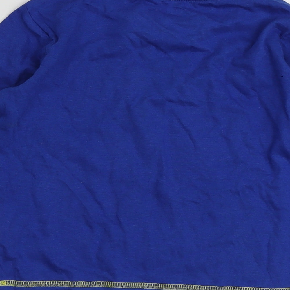 Studio Boys Blue Geometric 100% Cotton Basic T-Shirt Size 2 Years Round Neck