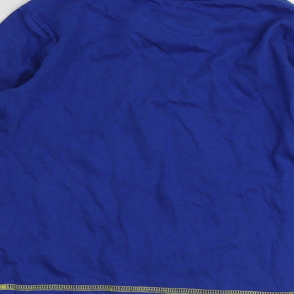 Studio Boys Blue Geometric 100% Cotton Basic T-Shirt Size 2 Years Round Neck