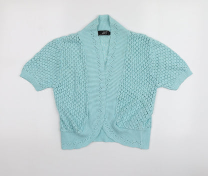 M3 Womens Blue V-Neck  Cotton Shrug Jumper Size M