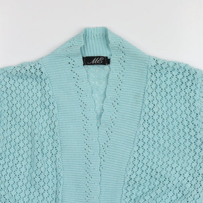M3 Womens Blue V-Neck  Cotton Shrug Jumper Size M