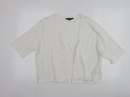 Womens UK Size 18 Peacocks White Shrug Jumper