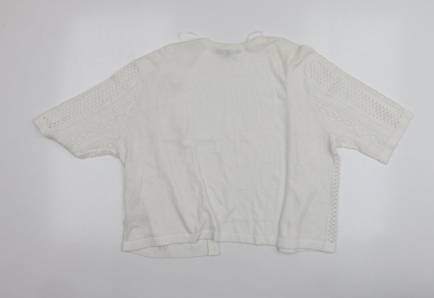 Womens UK Size 18 Peacocks White Shrug Jumper