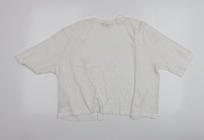 Womens UK Size 18 Peacocks White Shrug Jumper