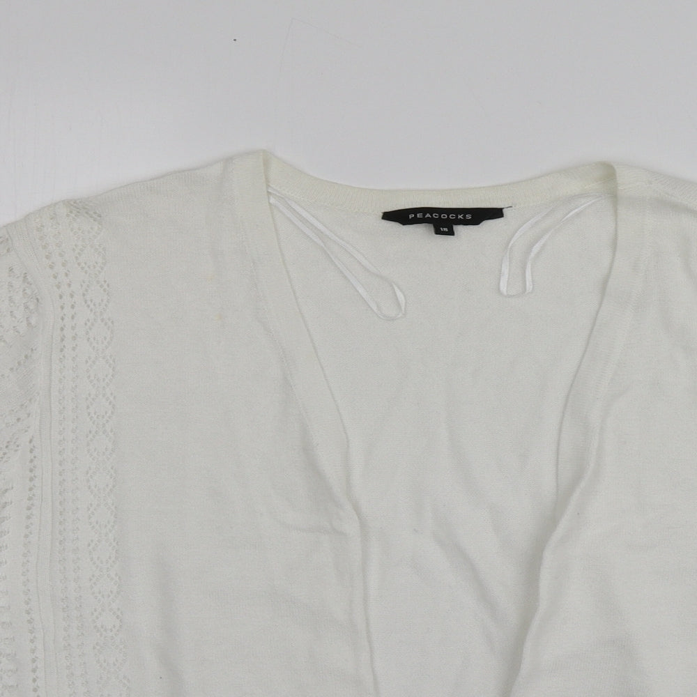 Womens UK Size 18 Peacocks White Shrug Jumper