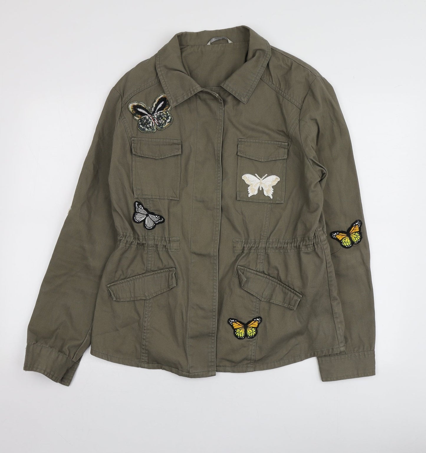 George Womens Green Geometric  Parka Jacket Size 12