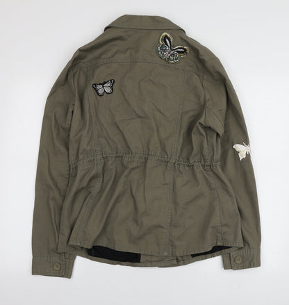 George Womens Green Geometric  Parka Jacket Size 12