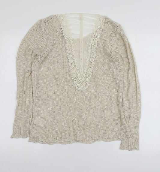 Womens UK Size L QED London Ivory Pullover Jumper