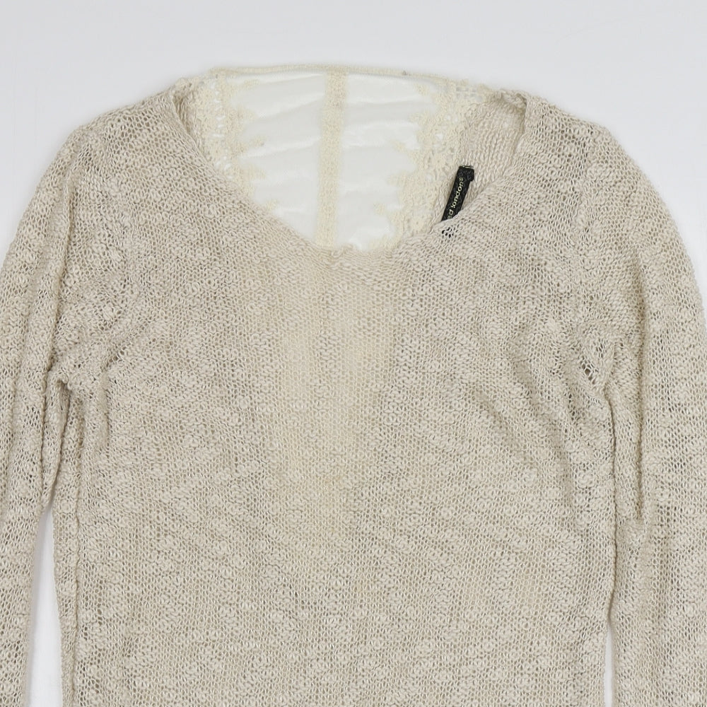 Womens UK Size L QED London Ivory Pullover Jumper