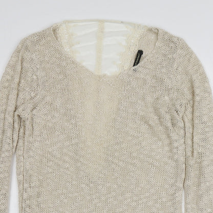 Womens UK Size L QED London Ivory Pullover Jumper