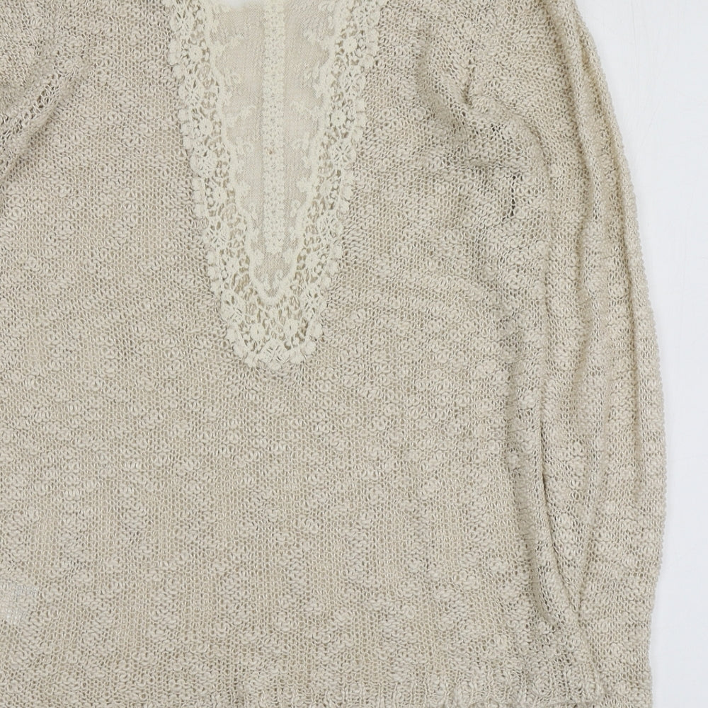 Womens UK Size L QED London Ivory Pullover Jumper