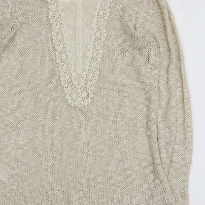 Womens UK Size L QED London Ivory Pullover Jumper