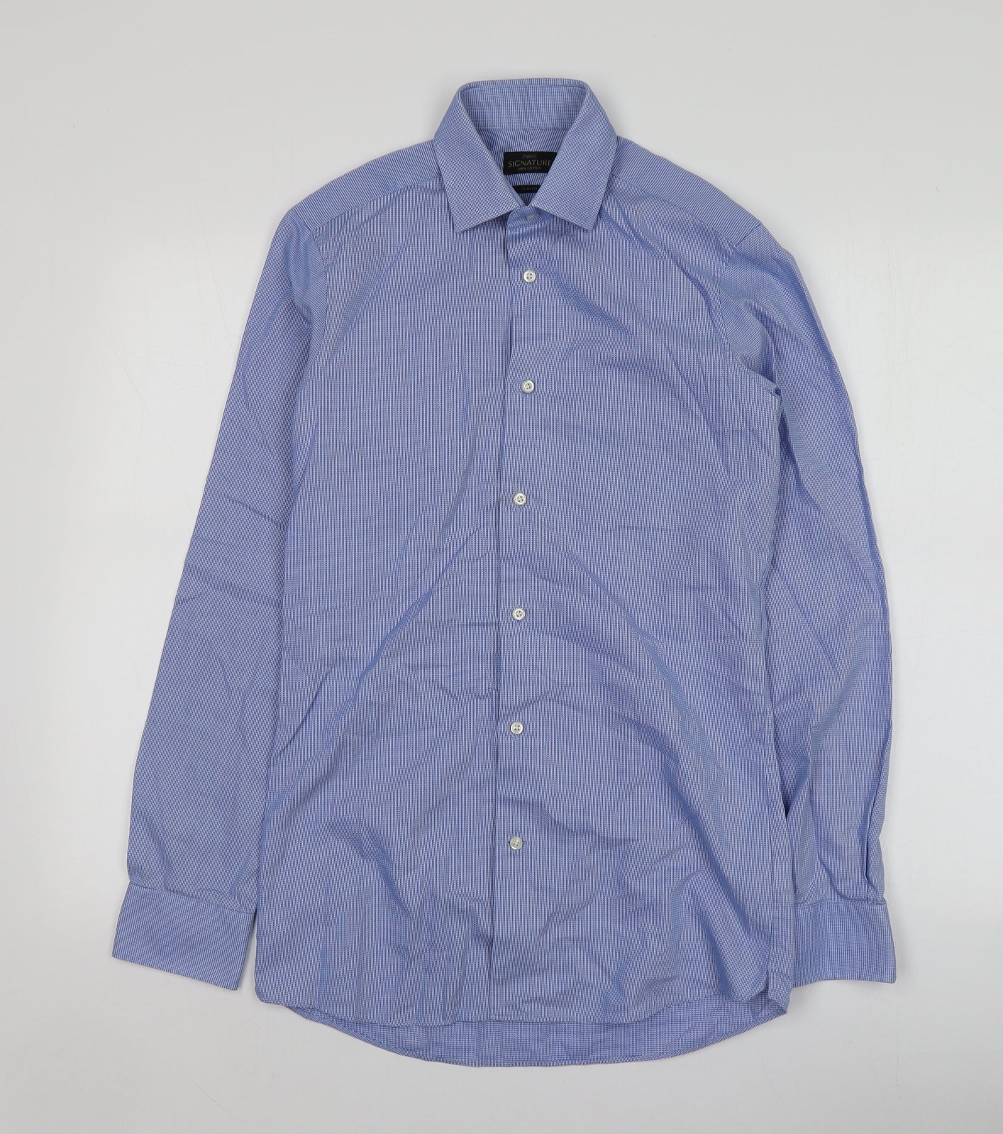 Mens UK Size S NEXT Blue  Button-Up Long Sleeve Casual Shirt