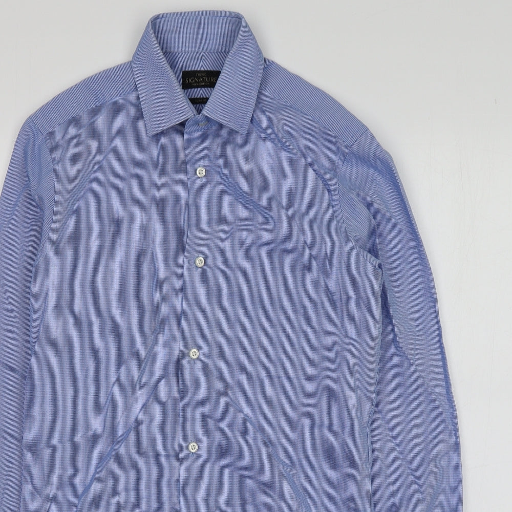Mens UK Size S NEXT Blue  Button-Up Long Sleeve Casual Shirt