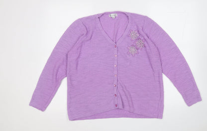 Womens UK Size XL FAY LOUISE Purple Pullover Jumper