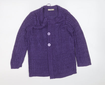 Womens UK Size M Classic Purple Cardigan Jumper