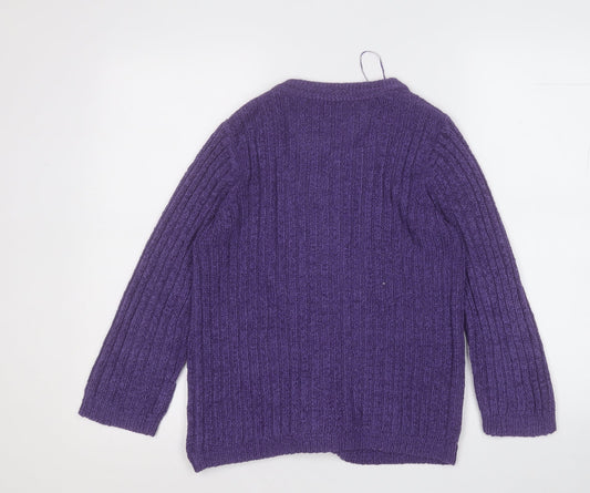 Womens UK Size M Classic Purple Cardigan Jumper