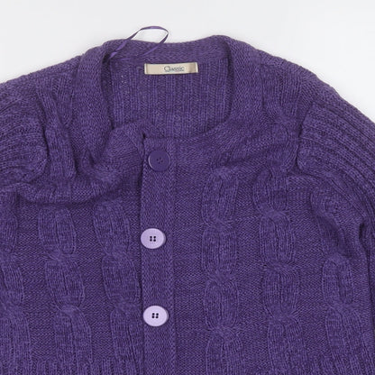 Womens UK Size M Classic Purple Cardigan Jumper
