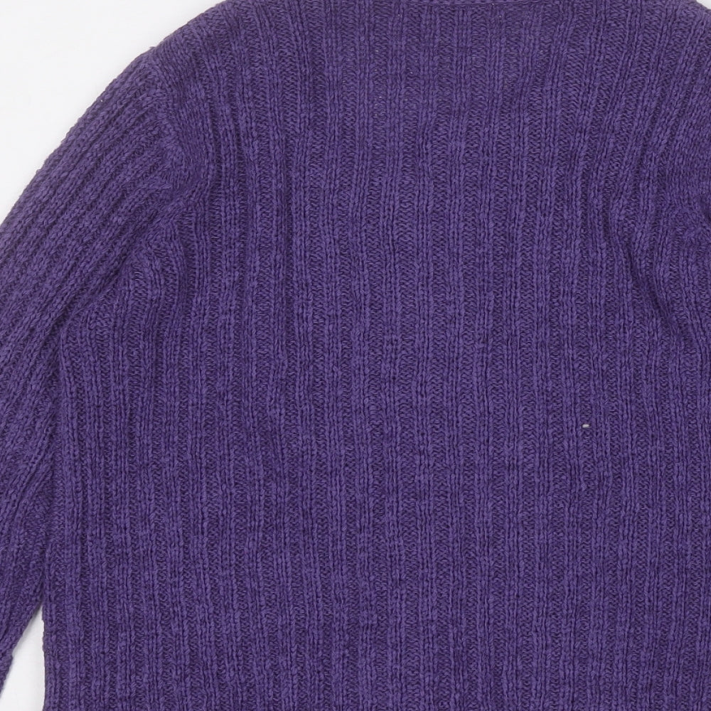 Womens UK Size M Classic Purple Cardigan Jumper