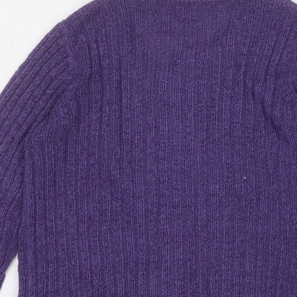 Womens UK Size M Classic Purple Cardigan Jumper