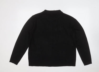INTUITION Womens Black Mock Neck  Acrylic Pullover Jumper Size 16
