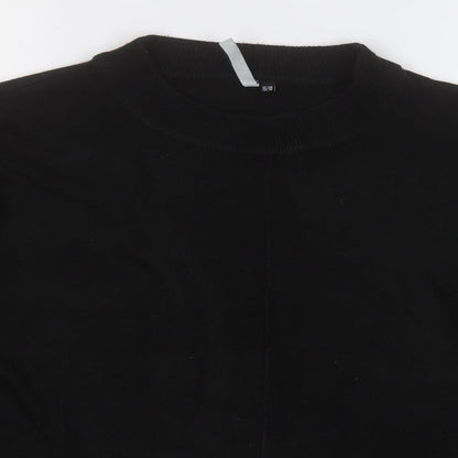 INTUITION Womens Black Mock Neck  Acrylic Pullover Jumper Size 16