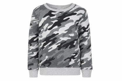 Pep & Co Boys Grey Camouflage Cotton Pullover Sweatshirt Size 5-6 Years