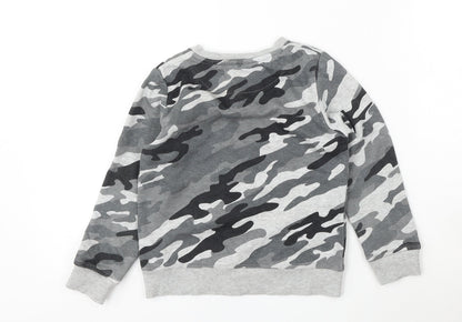 Pep & Co Boys Grey Camouflage Cotton Pullover Sweatshirt Size 5-6 Years