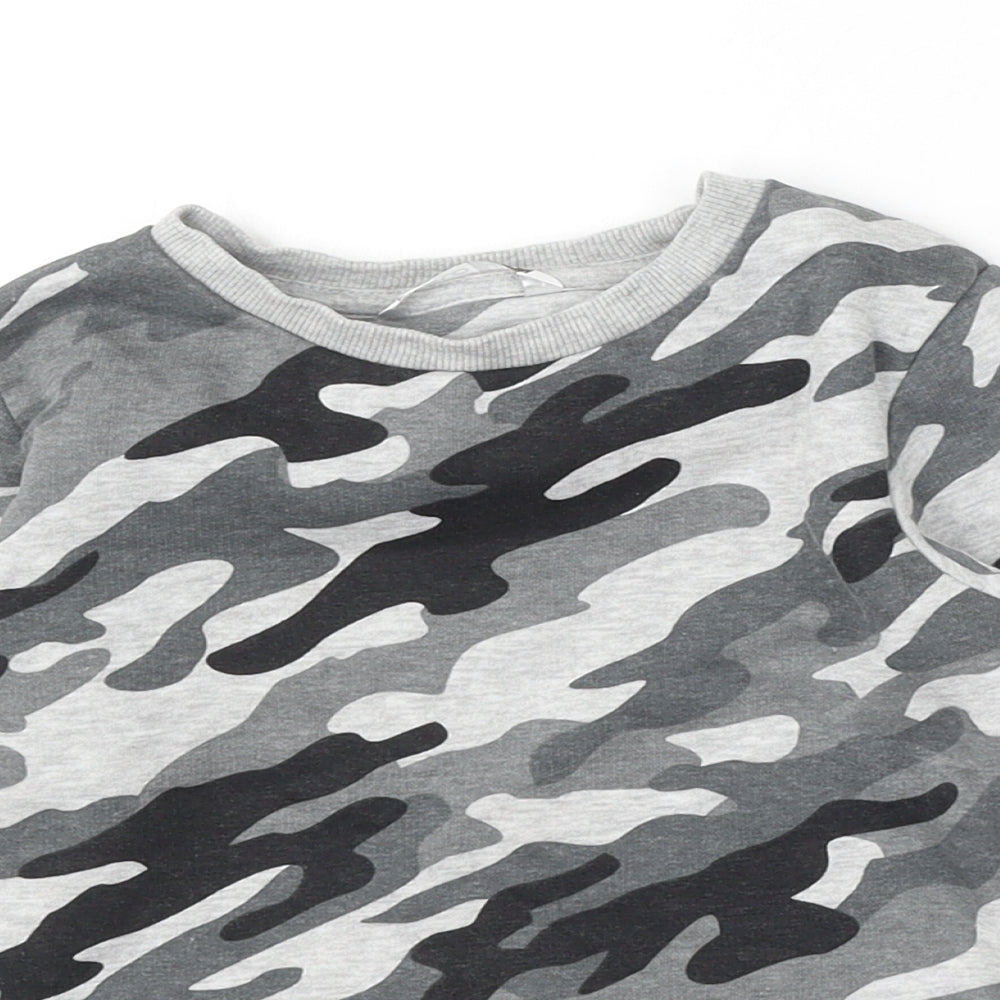 Pep & Co Boys Grey Camouflage Cotton Pullover Sweatshirt Size 5-6 Years