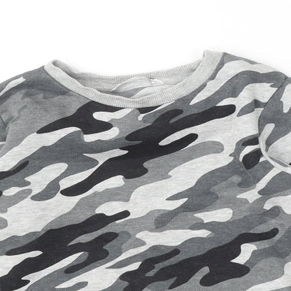 Pep & Co Boys Grey Camouflage Cotton Pullover Sweatshirt Size 5-6 Years