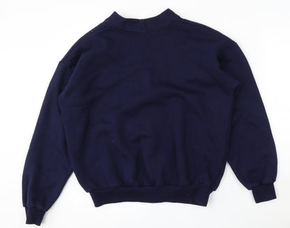 Uni Womens Blue V-Neck  Acrylic Cardigan Jumper Size M