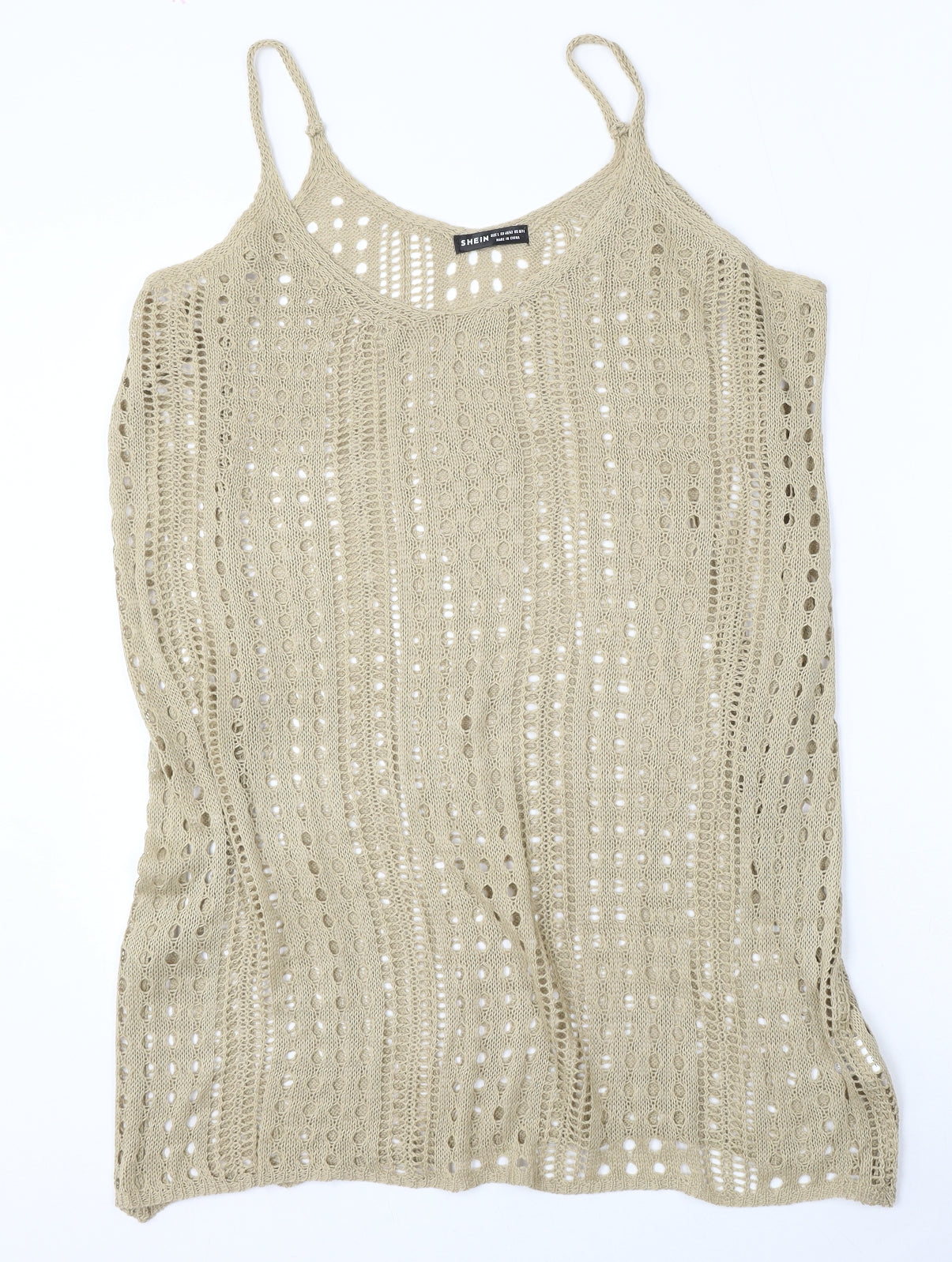 SheIn Womens Brown Round Neck  Polyester Vest Jumper Size L