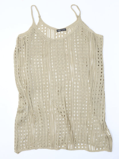 SheIn Womens Brown Round Neck  Polyester Vest Jumper Size L