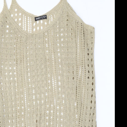 SheIn Womens Brown Round Neck  Polyester Vest Jumper Size L