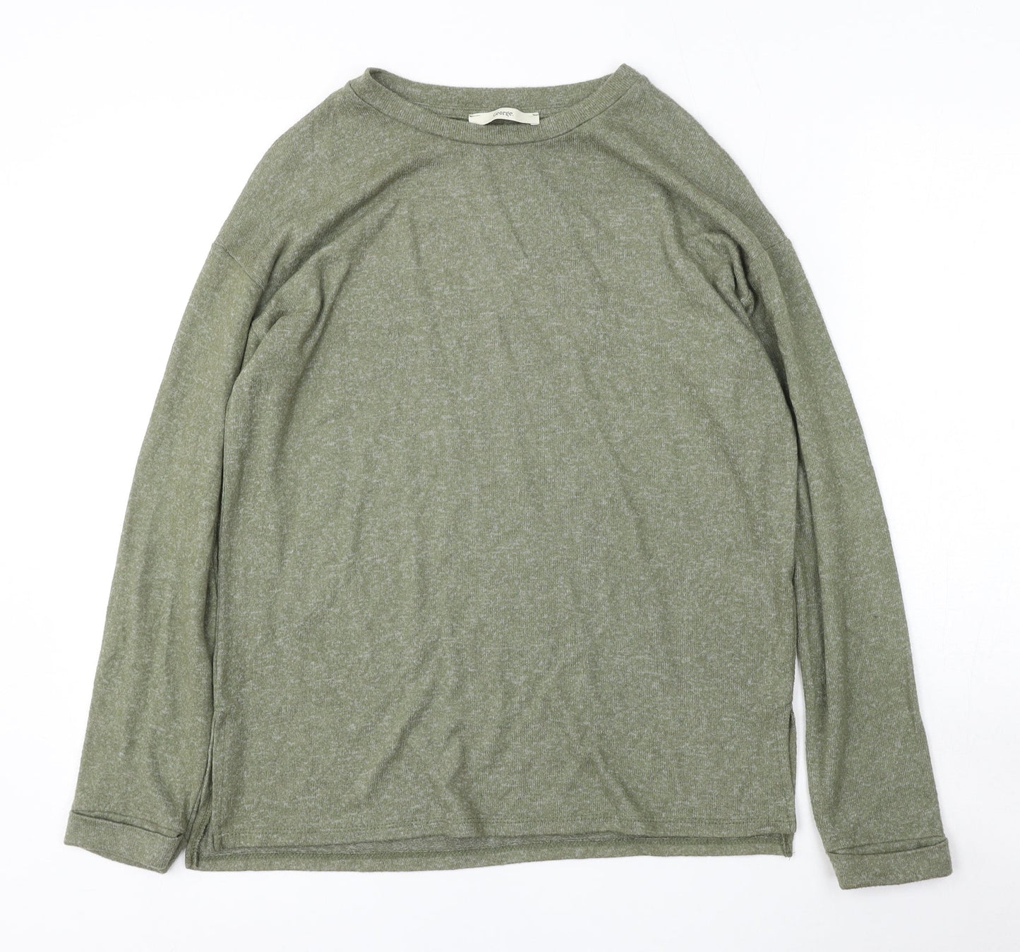 George Womens Green Round Neck  Viscose Pullover Jumper Size S