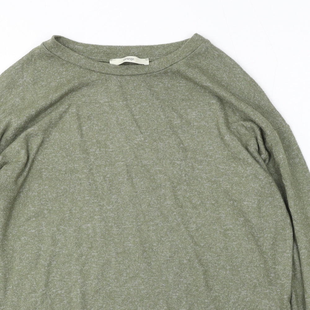 George Womens Green Round Neck  Viscose Pullover Jumper Size S